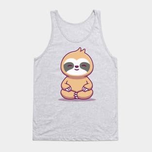 Cute Sloth Sitting Yoga Tank Top